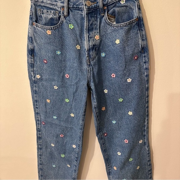 Pacsun eco flower power all over embroidered dad jeans size 25 - Picture 3 of 6